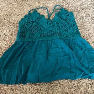 Maurices Teal Lace Tank